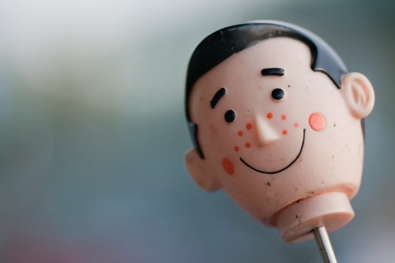 Pinocchio with acne-covered face